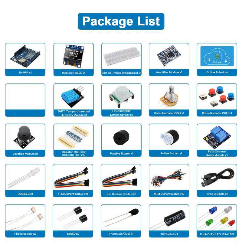 UNO R4 WiFi 호환 개발용 스타터 키트(센서 및 - Diy Electronics Kits 리뷰 및 가격