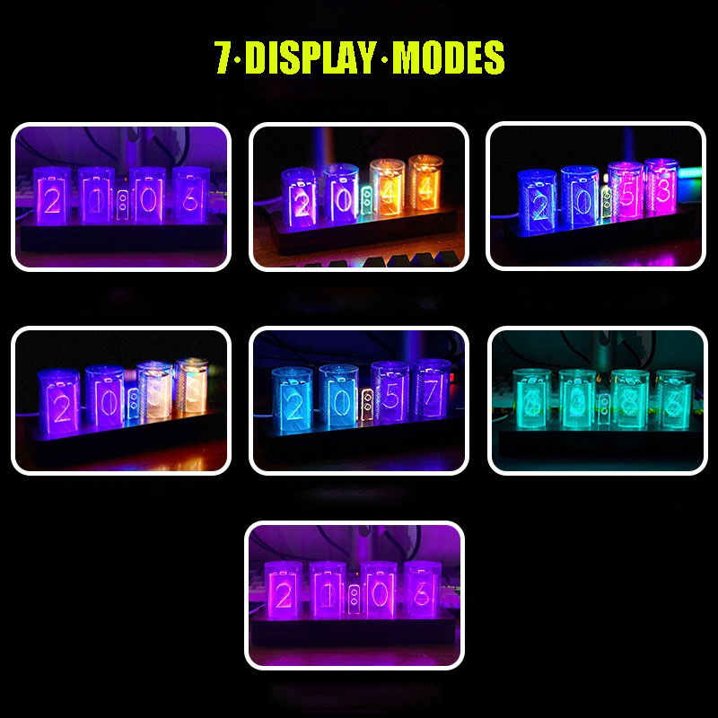 다채로운 RGB 글로우 튜브 디지털 시계 e스포츠 룸  - Diy Electronics Gifts 리뷰 및 가격