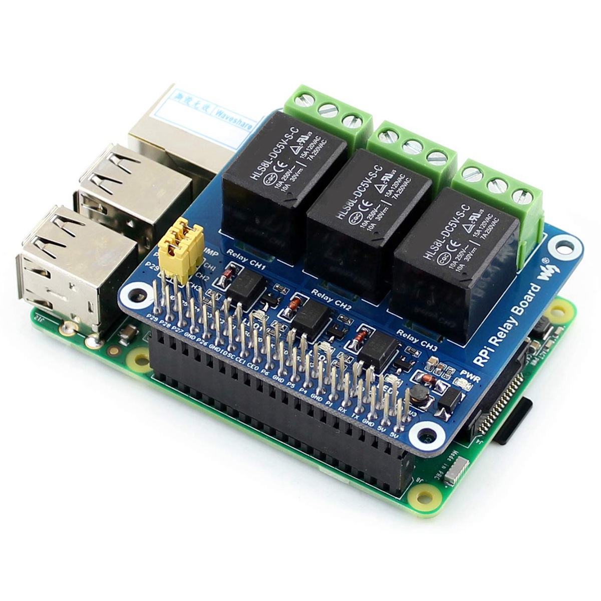 Waveshare 5V 3채널 릴레이 모듈 확장 보드  - Raspberry Pi Zero 리뷰 및 가격