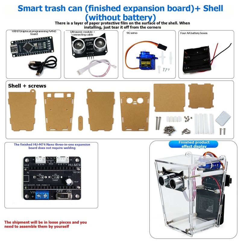 ABKI-나노 보드 HU-M74 스마트 쓰레기통 전자  - Diy Electronics Kits 리뷰 및 가격